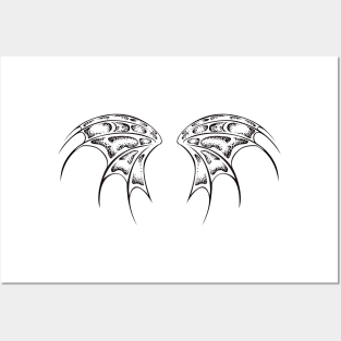 Black Dragon Wings ( Tattoo Wings ) Posters and Art